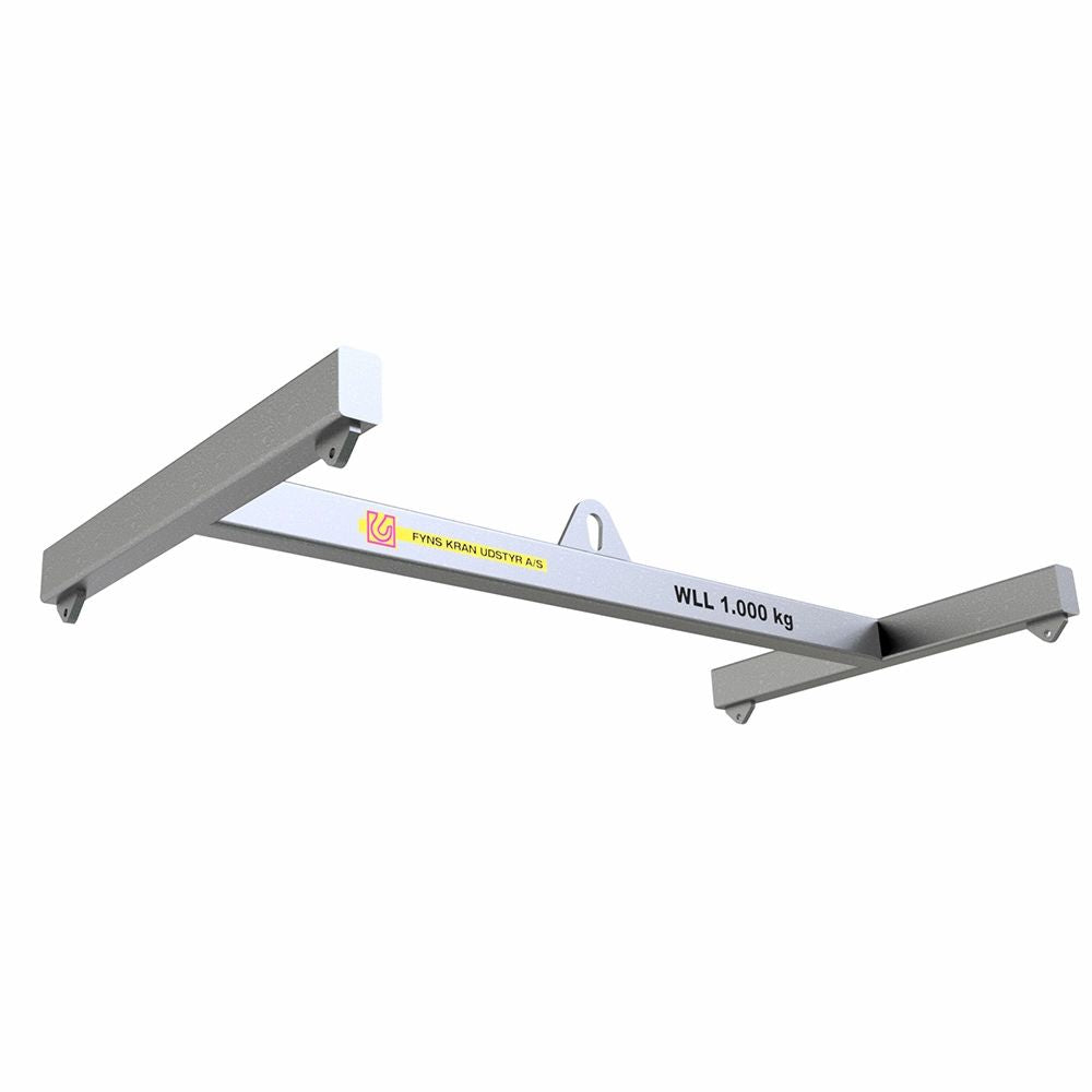 Løfteåg med logo og arbejdsbelastning 1.000 kg kapacitet fra Fyns Kran Udstyr A/S.
