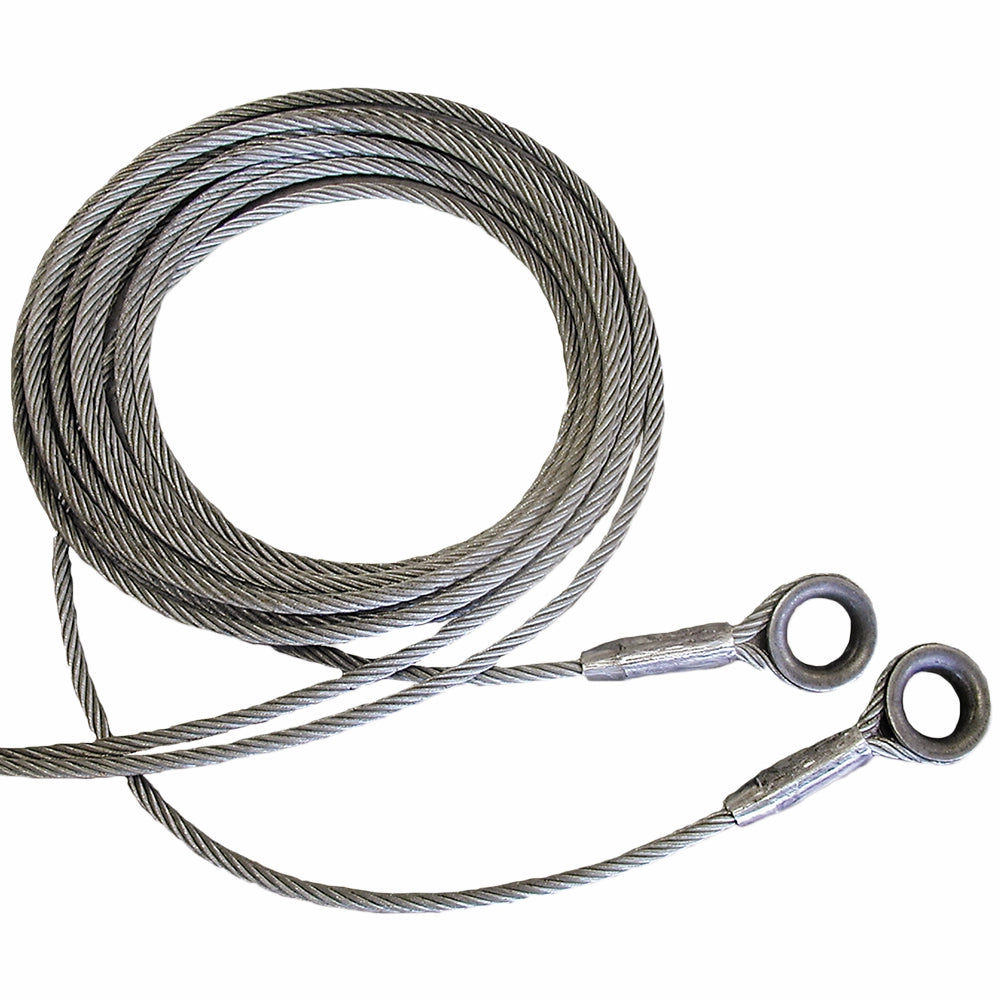 Galvaniseret spiralformet wire med to øjer i enderne, velegnet til holdbare fastgørelsesopgaver.