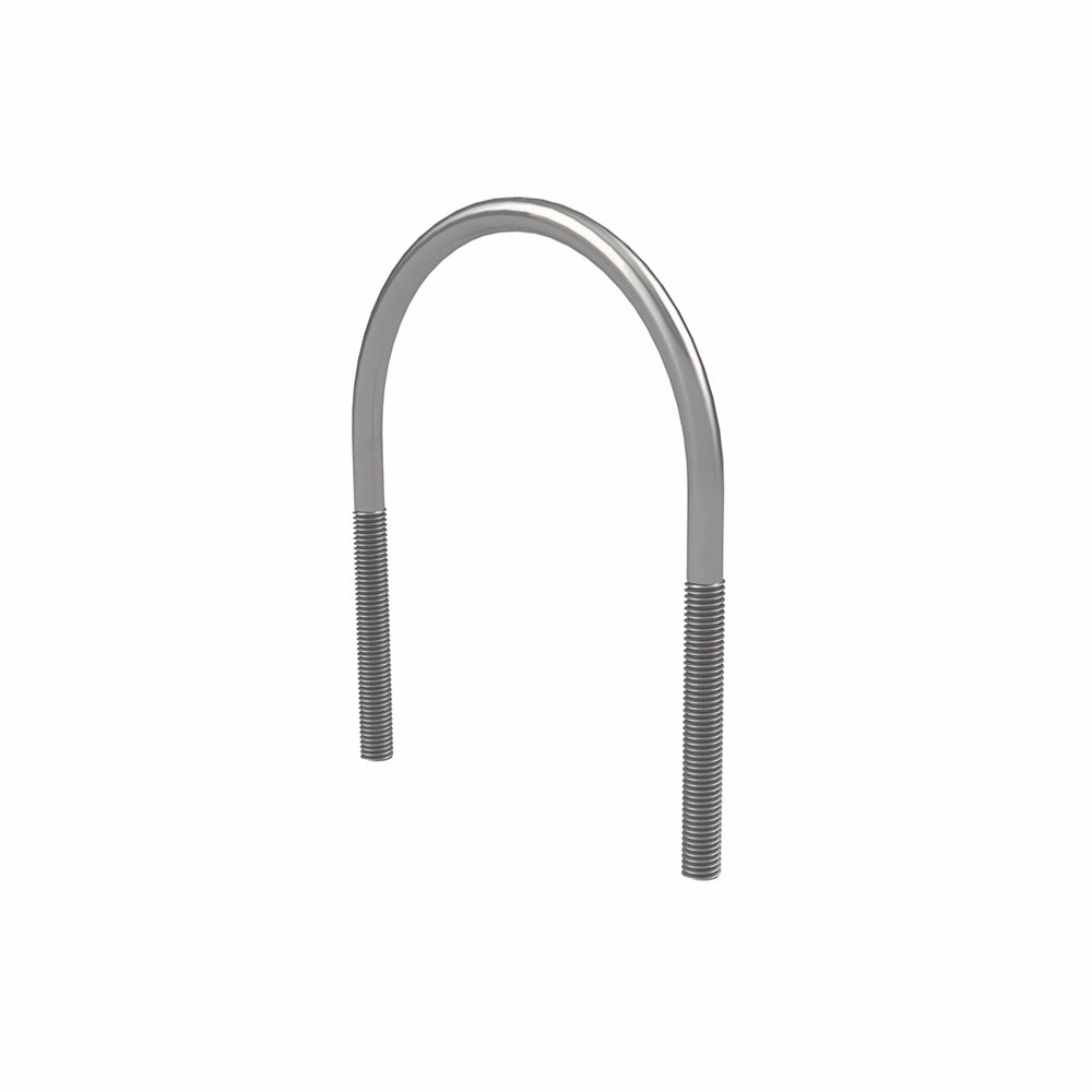 U-bøjle med to gevindender og møtrikker, velegnet til fastgørelse, M10, 62mm.