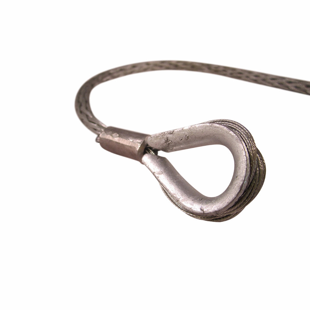 Flettet wire med forstærket løkke og metalforstærkning i den ene ende.