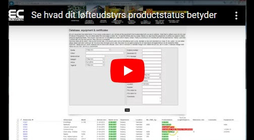 Se hvad lofteudstyrets productstatus betyder