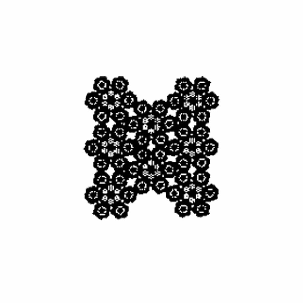Kompleks gitterstruktur af symmetrisk mønster med snoede tråde i detaljeret design.