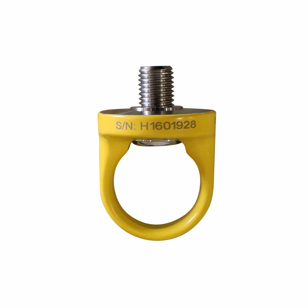 Metaløje med gul finish, gevind øverst, S/N: H1601928. Ringformet design.