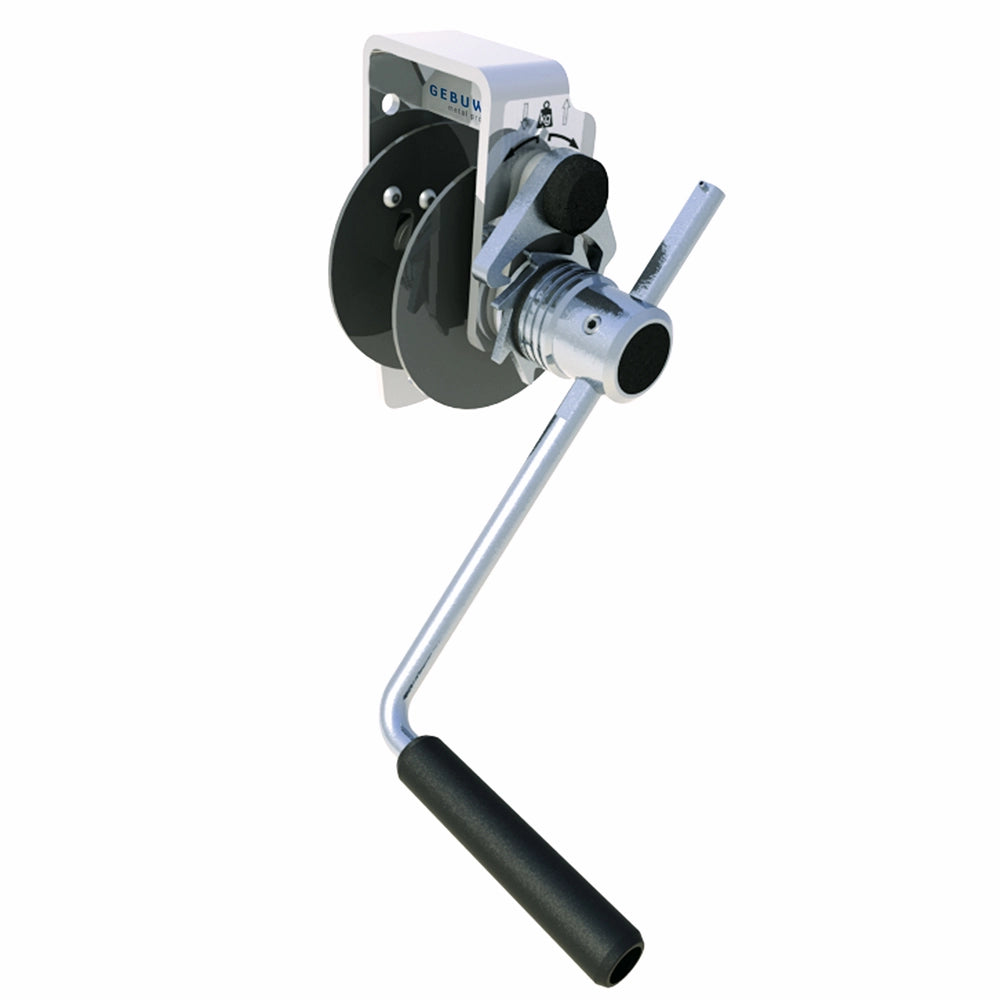 Vægspil fra Gebuwin med håndtag og synlige monteringshuller. Brandnavn: "GEBUWIN".