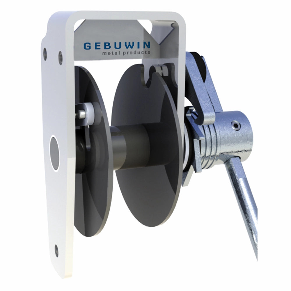 Vægspil fra Gebuwin med monteringshuller og teksten "GEBUWIN metal products" på rammen.