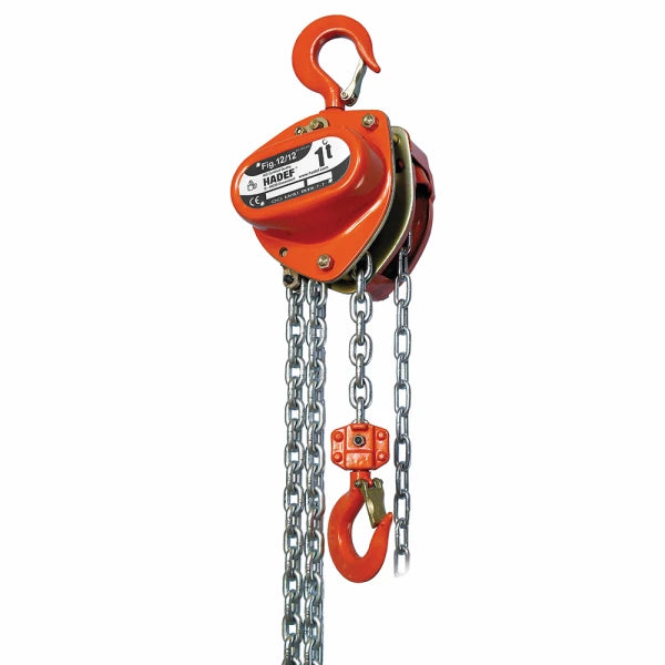 Orange håndkædetalje med krog, kædesystem og synlig etiket på kabinettet.