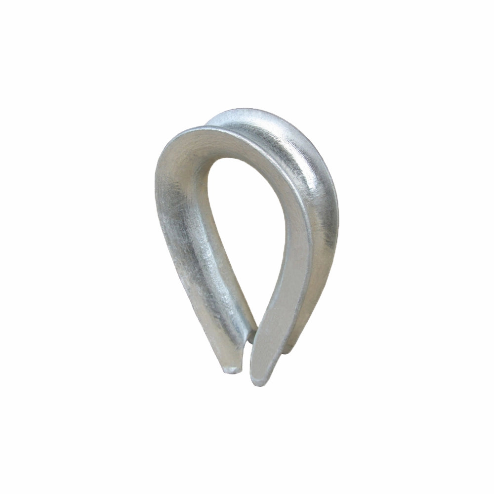 Dråbeformet metal thimble, glat og skinnende overflade, 14mm dimension.