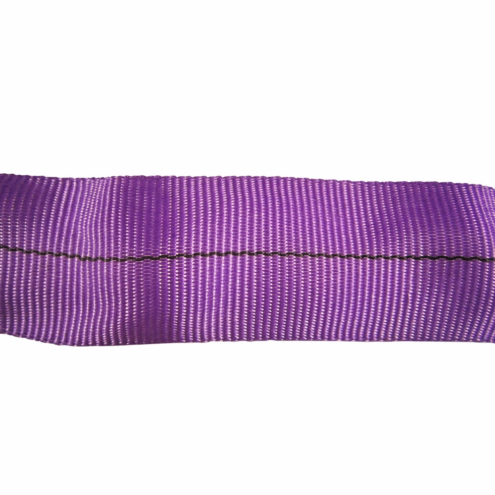 Violet rundsling med struktureret overflade, fleksibel og langstrakt.