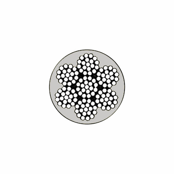 Stålwire 6x7 GALV klar PVC forh. Ø5mm-4mm wire