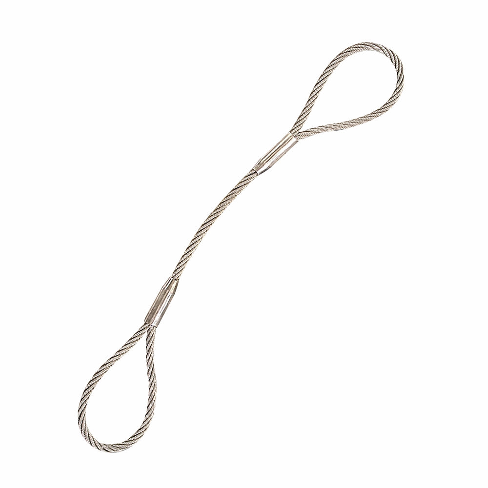 Wirestrop med to øjer, sikret med konisk lås. 13mm tykkelse.